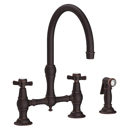 Newport Brass Kitchen Bridge Faucet With Side Spray in Venetian Bronze 9456-VB